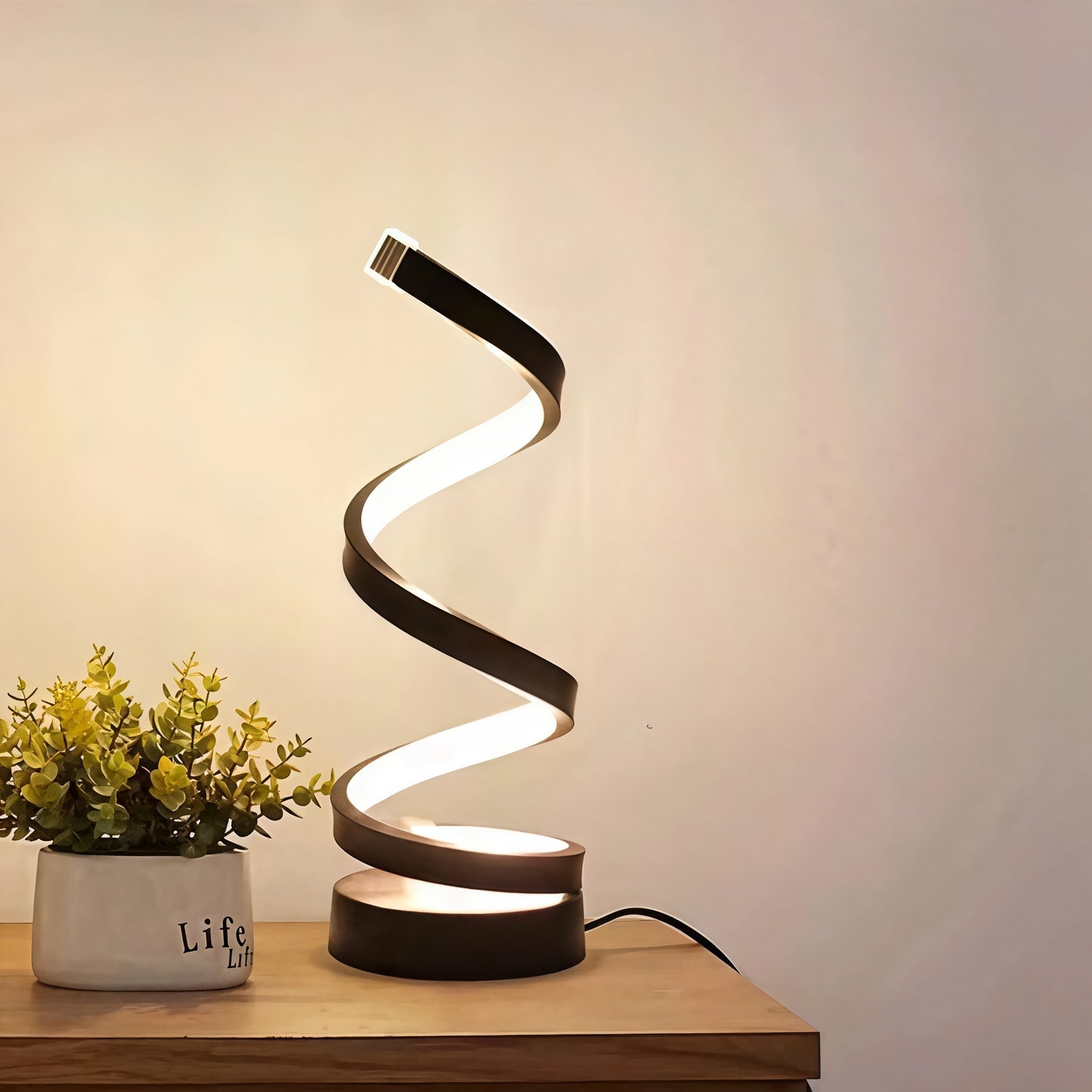Spiral LED Table Lamp with Touch Control – Dimmable Bedside Table Lamp for Bedroom and Desk – Modern Design Accent Light 6