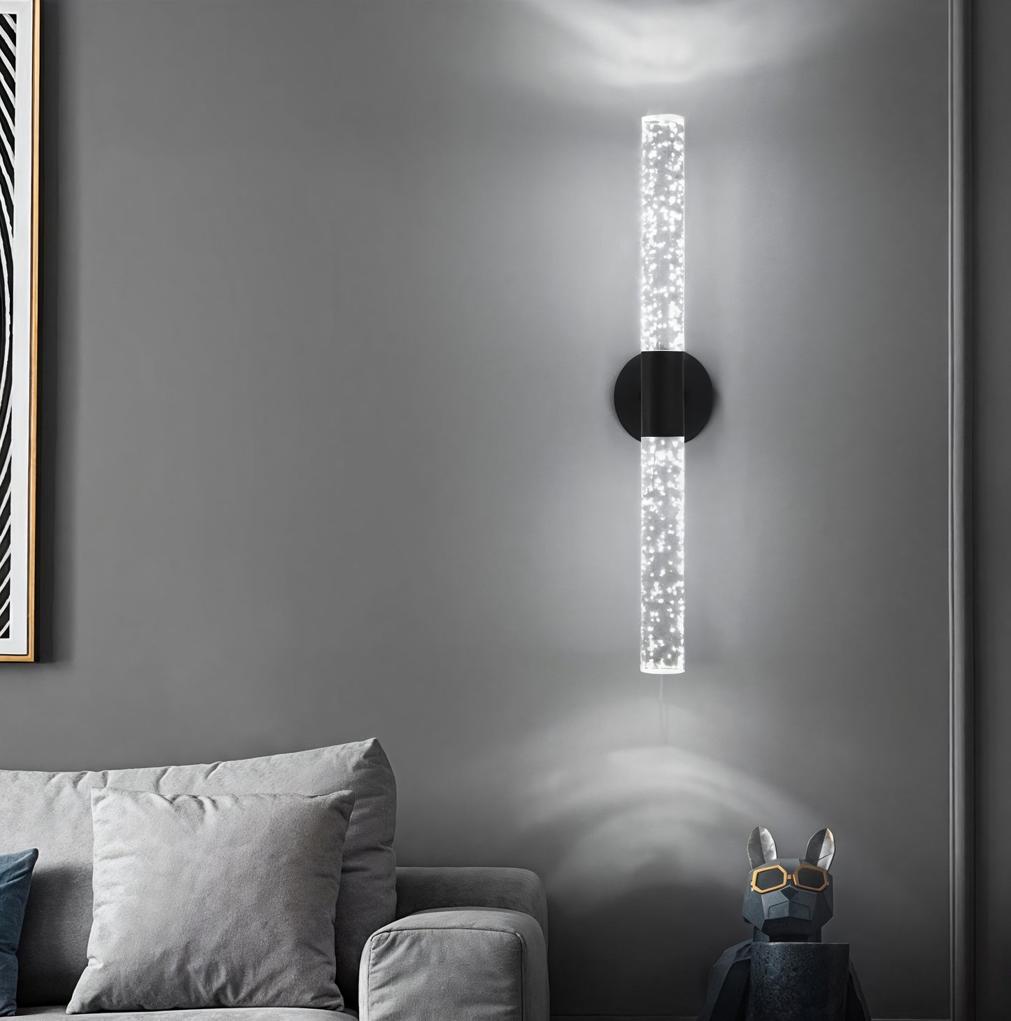 Crystal Rod Wall Lamp – Vertical Bubble Design – Energy-Efficient LED Sconce – Modern Wall Lighting 1