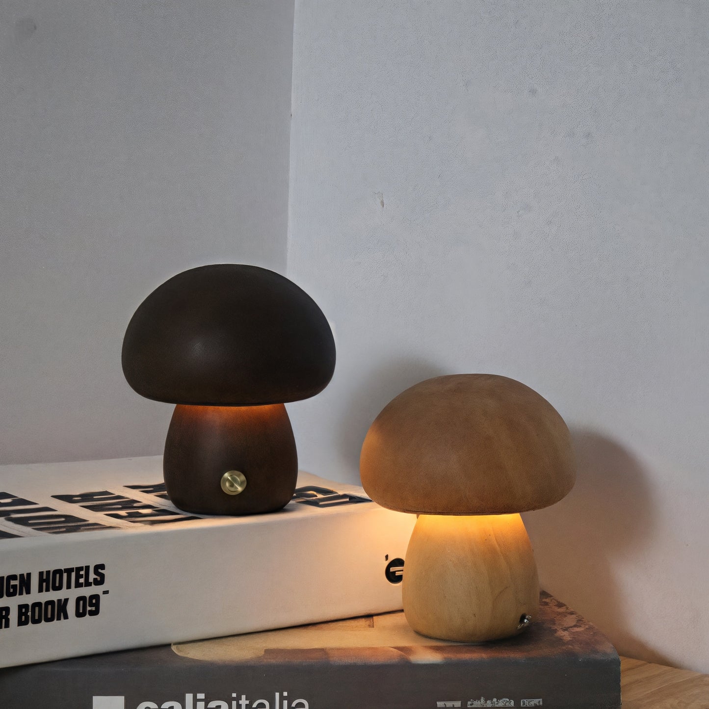 Wooden Mushroom Bedside Lamp