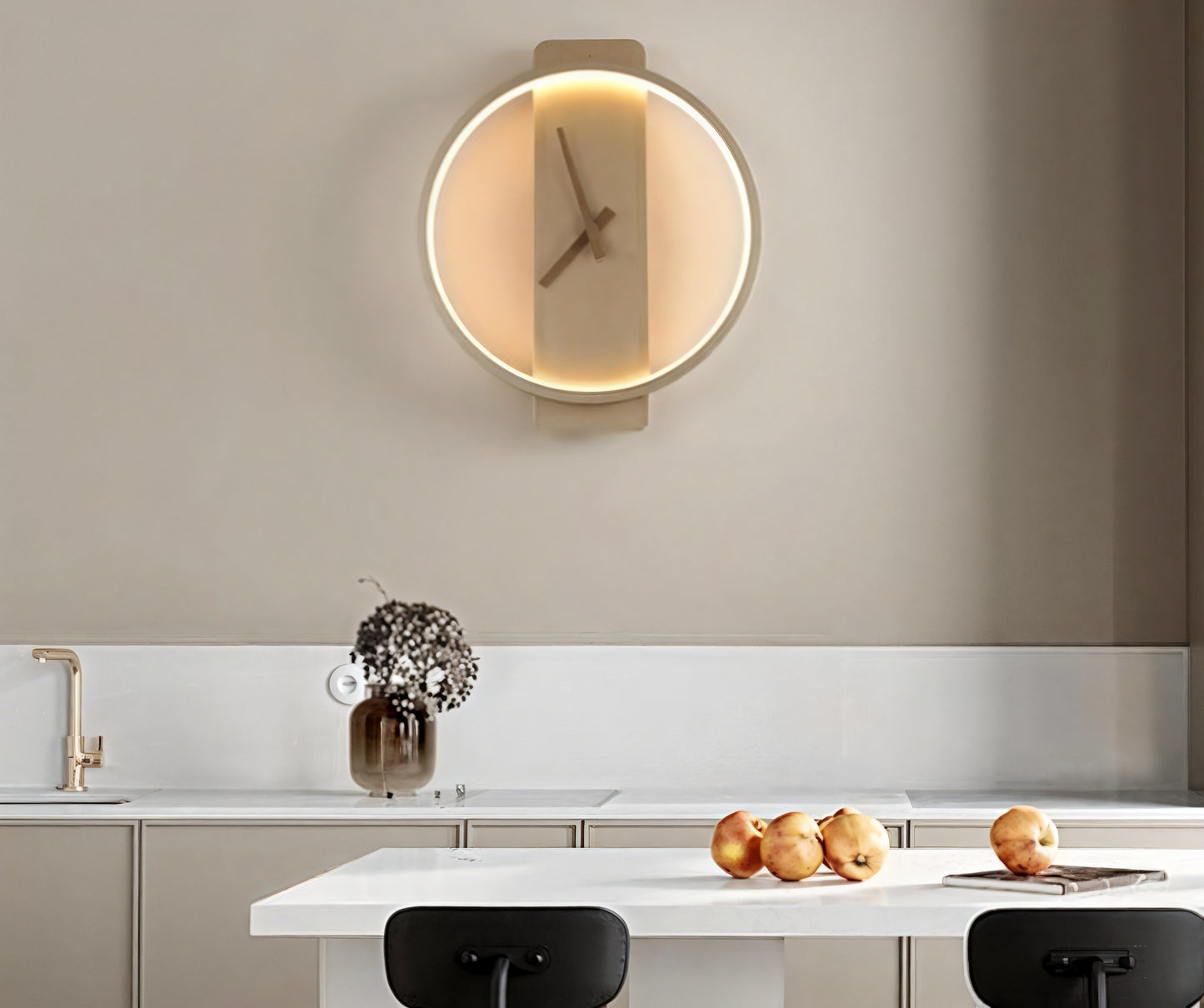 Modern LED Wall Clock Decor with Warm Ambient Glow – Stylish Circular Design for Home and Office 4