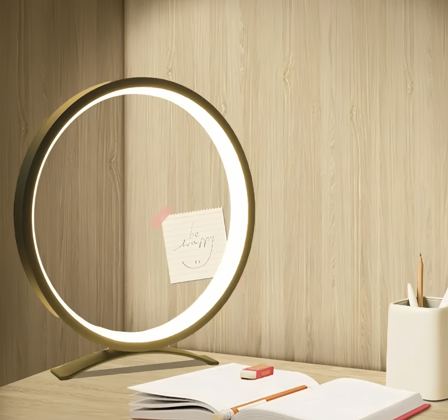 Modern Round Table Lamp – Minimalist Design – Touch Dimmer – Contemporary Lighting 4