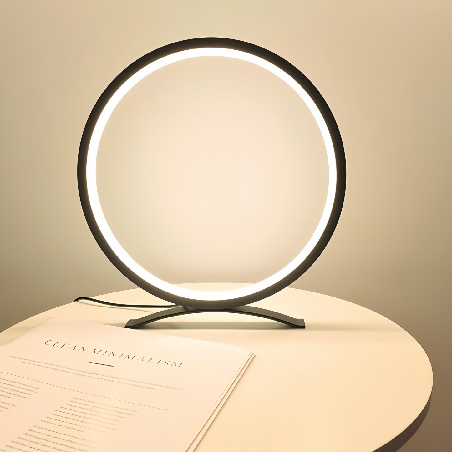 Modern Round Table Lamp – Minimalist Design – Touch Dimmer – Contemporary Lighting 3