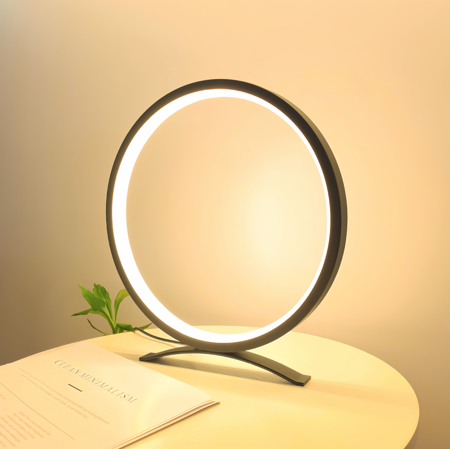 Modern Round Table Lamp – Minimalist Design – Touch Dimmer – Contemporary Lighting 1