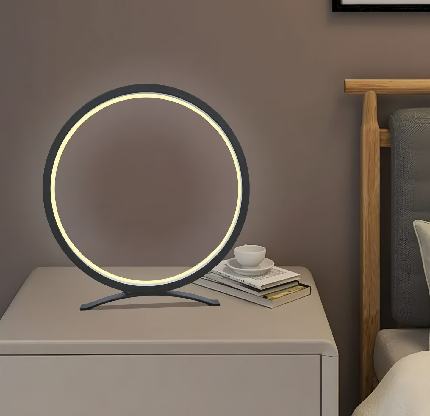Modern Round Table Lamp – Minimalist Design – Touch Dimmer – Contemporary Lighting 5