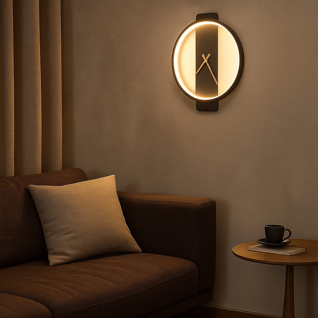 Nordic Wall Clock Lamp