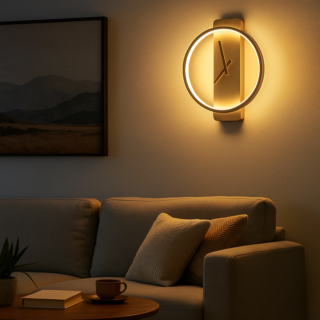Nordic Wall Clock Lamp