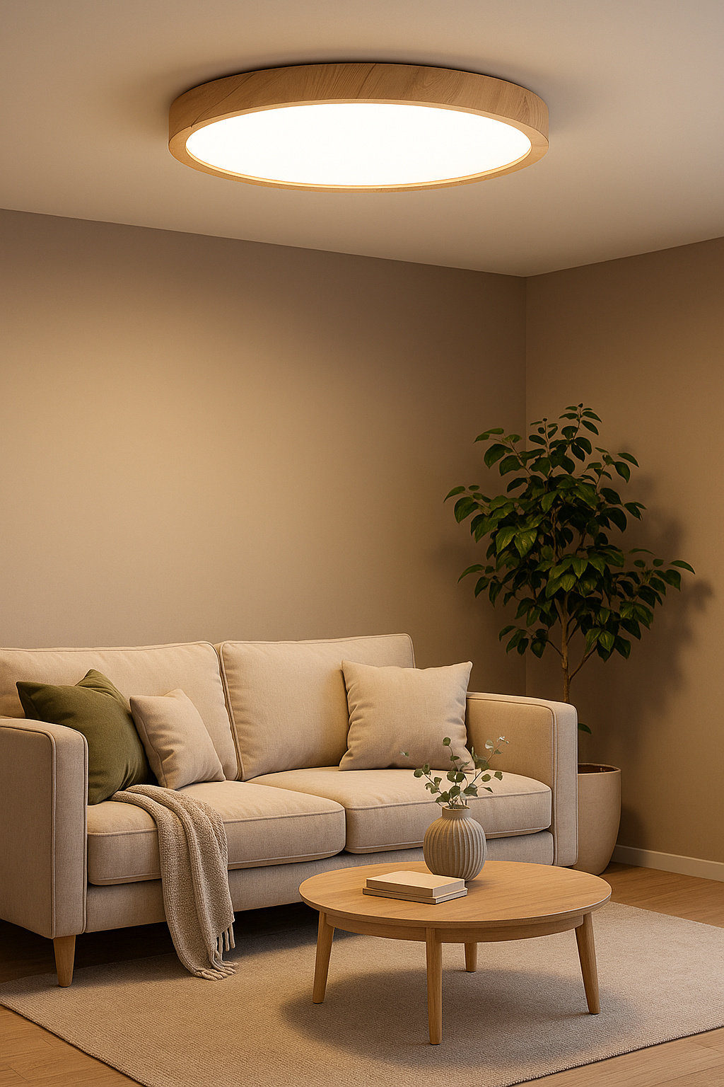 Wooden Round Ceiling Light