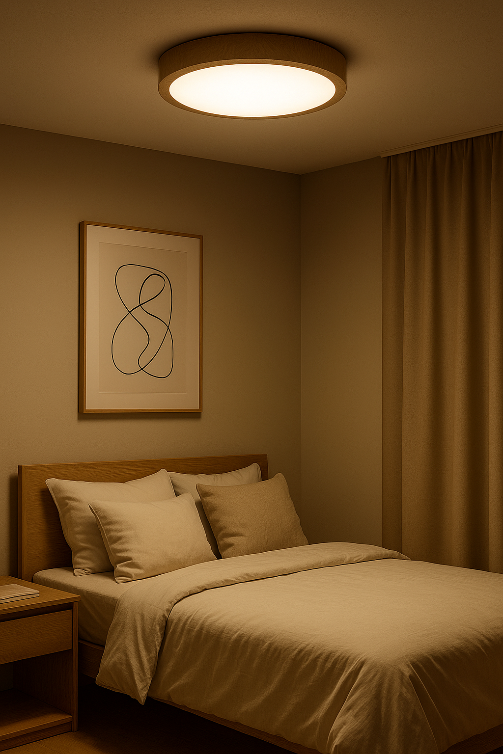 Wooden Round Ceiling Light