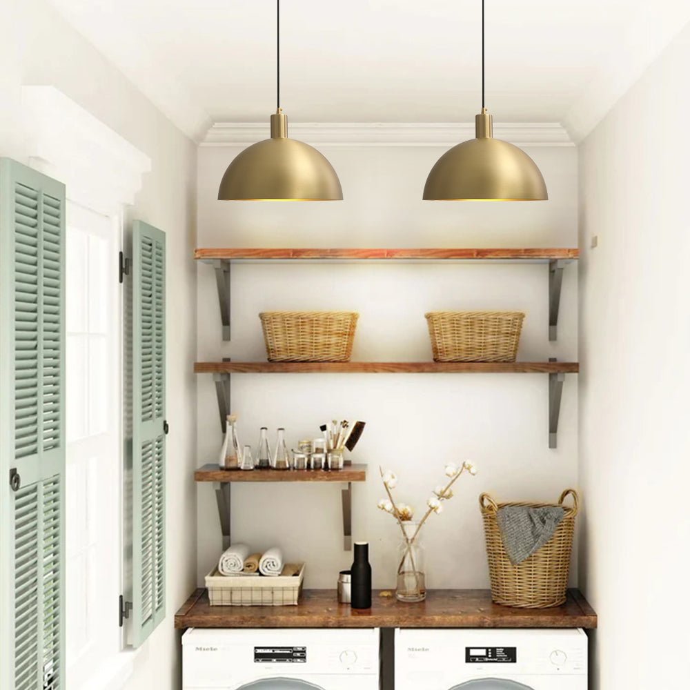 Adjustable Dome Shade Pendant Light – Brass Finish – Dimmable Kitchen Pendant Lighting – Modern Indoor Lighting 2