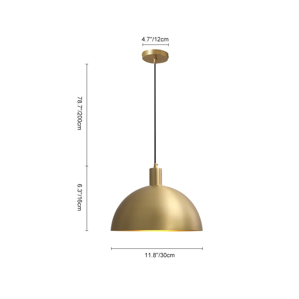 Adjustable Dome Shade Pendant Light – Brass Finish – Dimmable Kitchen Pendant Lighting – Modern Indoor Lighting 8