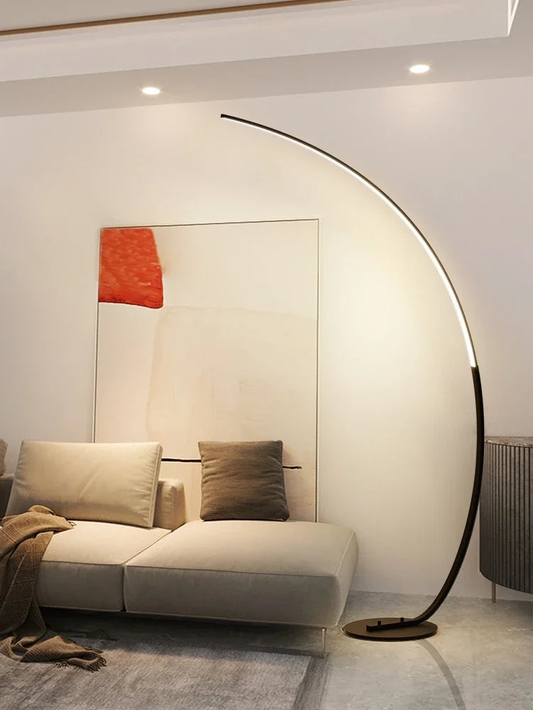 Curved Black Floor Lamp – Minimalist Arc Design – Energy-Efficient LED – Modern Home Lighting 8
