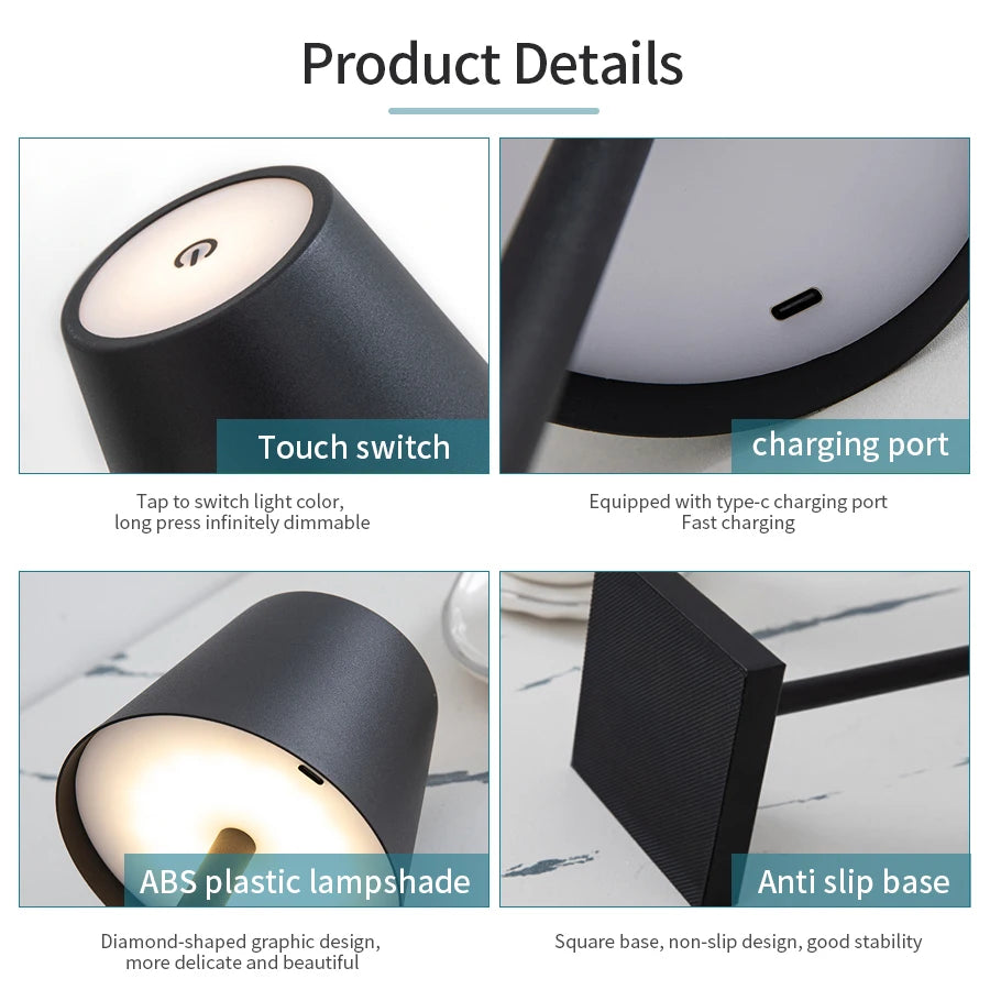 Wireless Touch Hotel Lamp