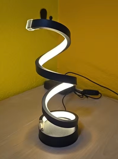 Spiral LED Table Lamp with Touch Control – Dimmable Bedside Table Lamp for Bedroom and Desk – Modern Design Accent Light 7