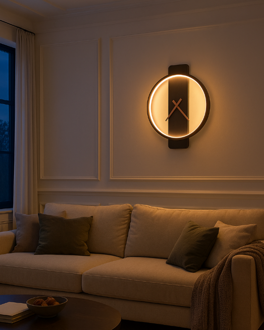 Modern LED Wall Clock Decor with Warm Ambient Glow – Stylish Circular Design for Home and Office 1