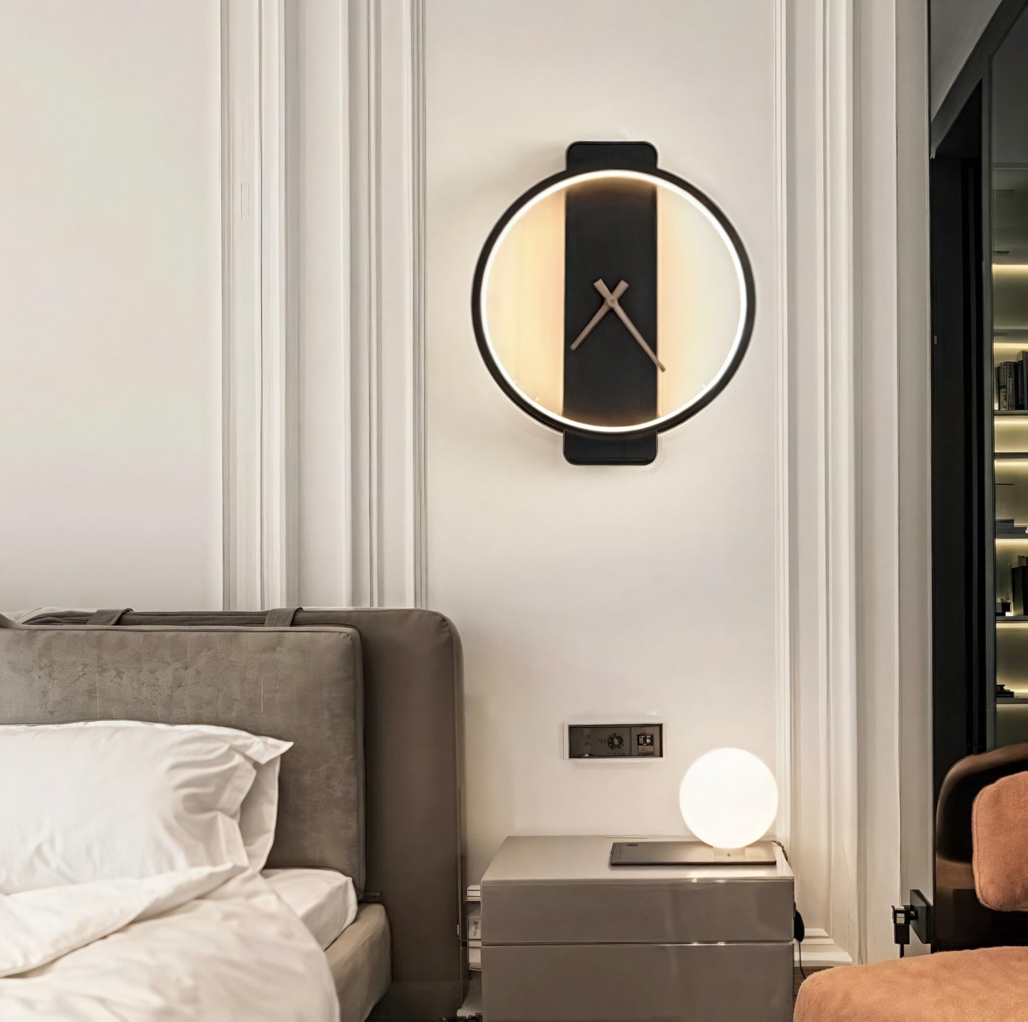Modern LED Wall Clock Decor with Warm Ambient Glow – Stylish Circular Design for Home and Office 2