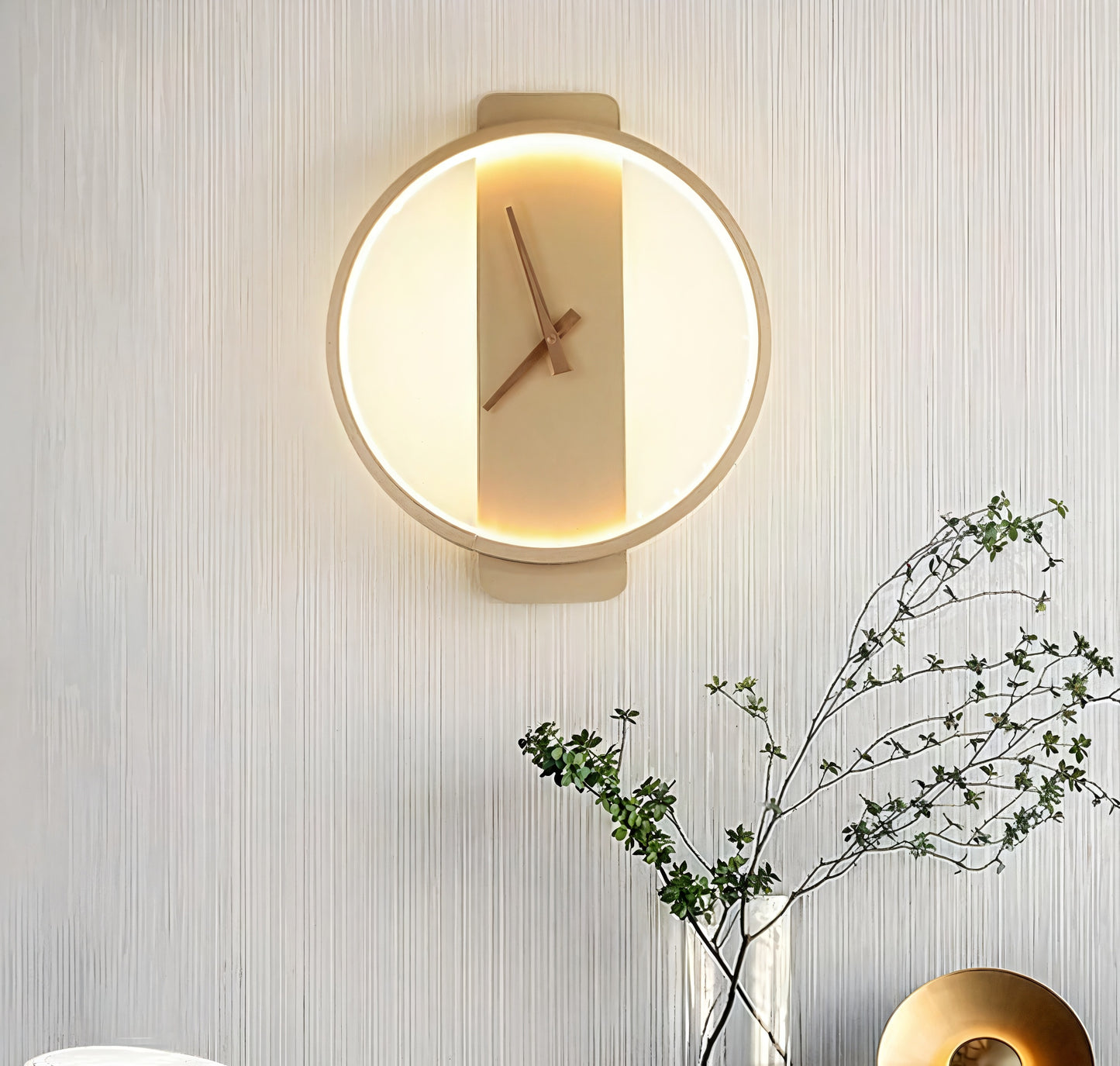 Modern LED Wall Clock Decor with Warm Ambient Glow – Stylish Circular Design for Home and Office 7