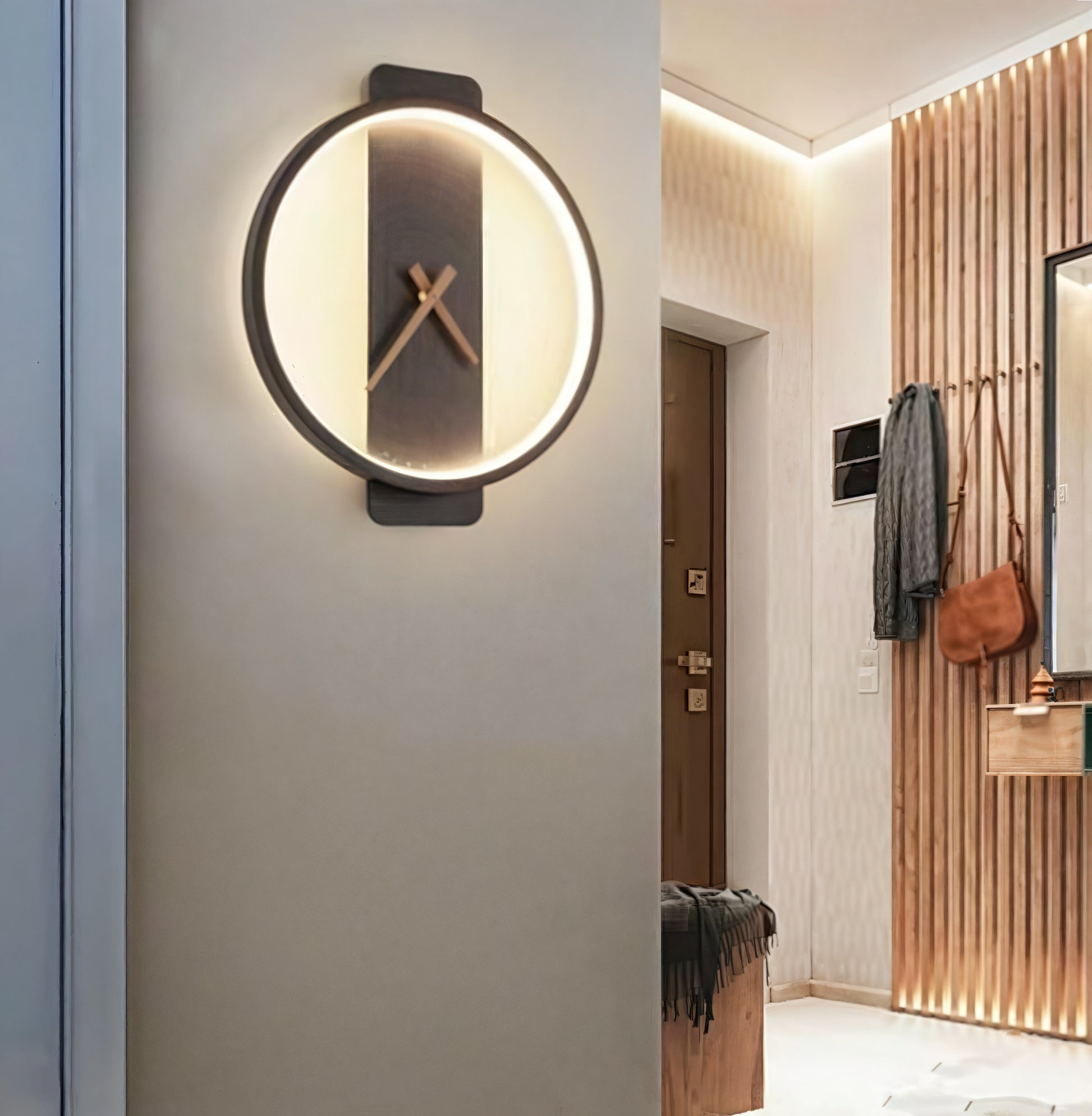 Modern LED Wall Clock Decor with Warm Ambient Glow – Stylish Circular Design for Home and Office 9