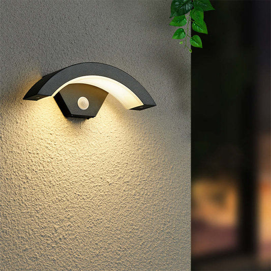 Arc Waterproof LED Outdoor Wall Lamp – Motion Sensor Light – Elegant Black Design – Outdoor Wall Lights 0