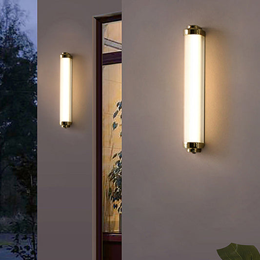 Cylindrical Outdoor Wall Lamp – Warm Light – Metal & Glass Design – Outdoor Wall Lights 0