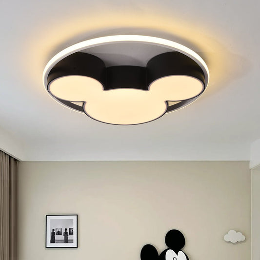 Dimmable LED Flush Mount Ceiling Light – Mickey Mouse Design – Black Finish – Ceiling Light Fixture 1