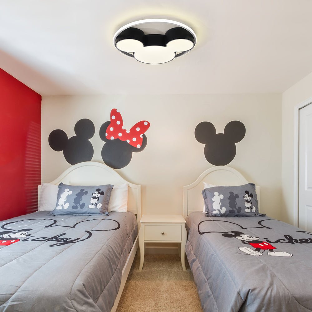 Dimmable LED Flush Mount Ceiling Light – Mickey Mouse Design – Black Finish – Ceiling Light Fixture 5
