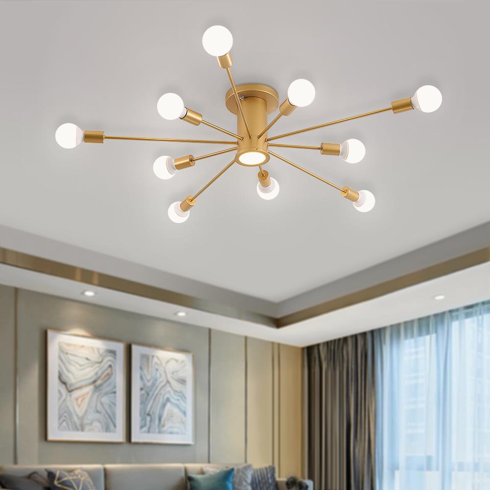 Flush Mount Ceiling Light – Energy-Efficient LED Fixture – Modern Sputnik Design – Indoor Lighting 2