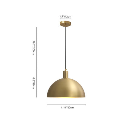 Adjustable Dome Shade Pendant Light – Brass Finish – Dimmable Kitchen Pendant Lighting – Modern Indoor Lighting 8