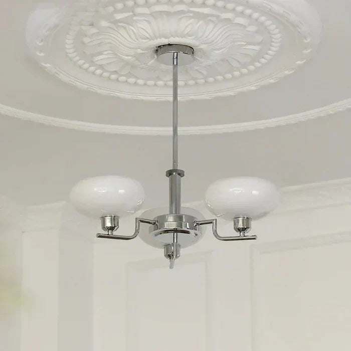 Modern Chandelier – Opal Glass Shades – Chrome Finish – Dining Room Chandeliers 2