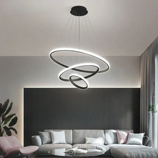 Modern LED Pendant Light – Adjustable Lighting Modes – 3D Ring Design – Kitchen Pendant Lighting 0