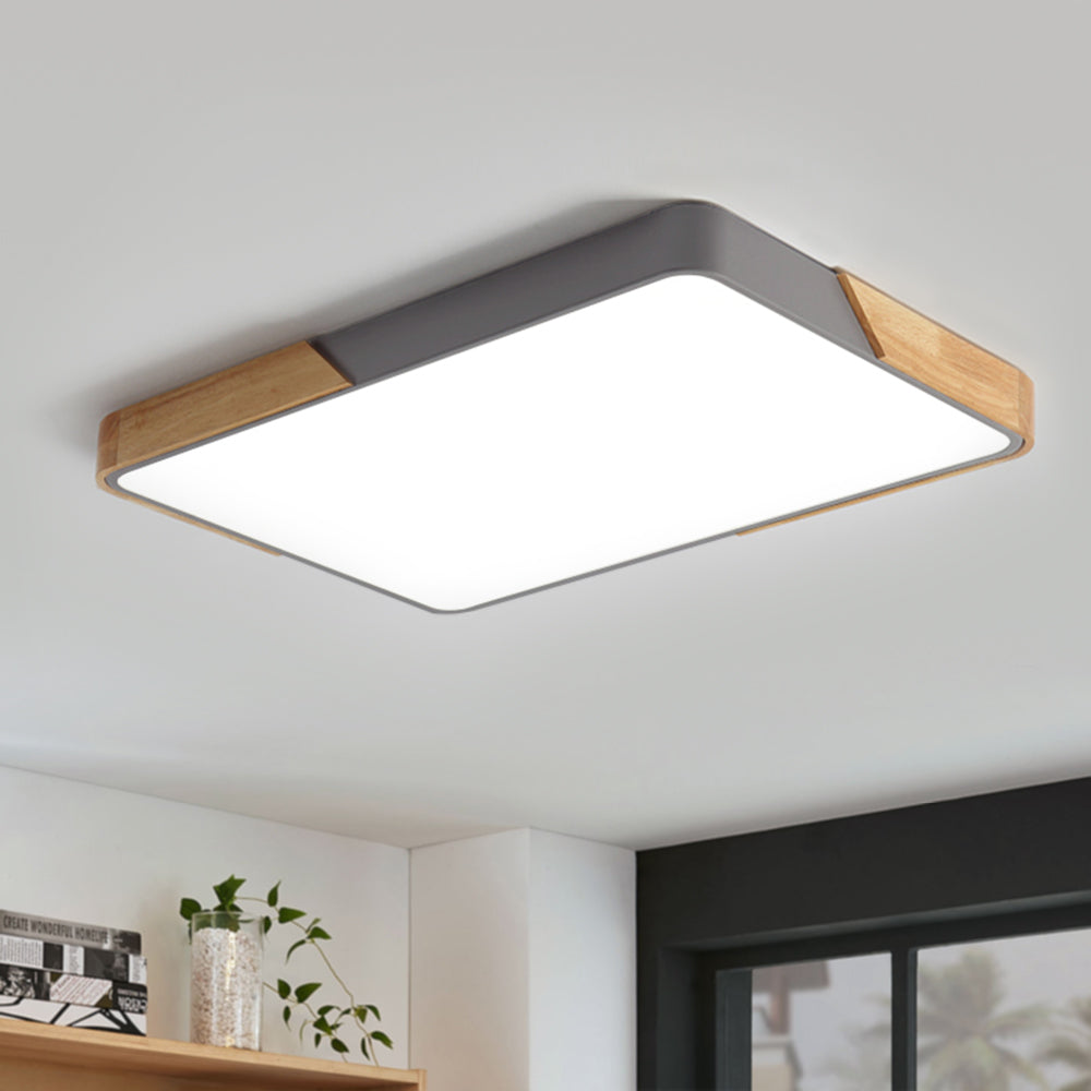 Rectangle LED Flush Mount Ceiling Light – Dimmable 5-CCT Design – Modern Farmhouse Ceiling Light Fixture – Indoor Lighting 0