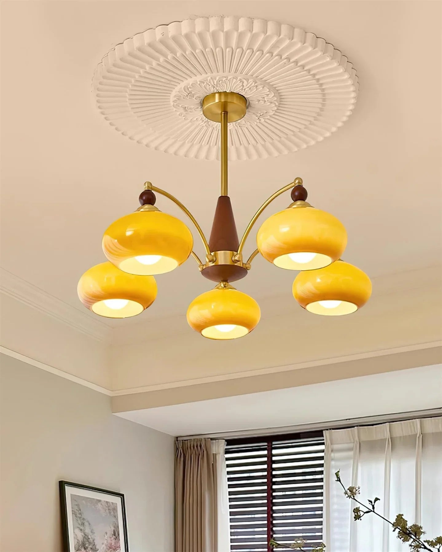 Retro Melodica Chandelier – Victorian Inspired Light – Warm White Glass Shades – Elegant Home Lighting 10
