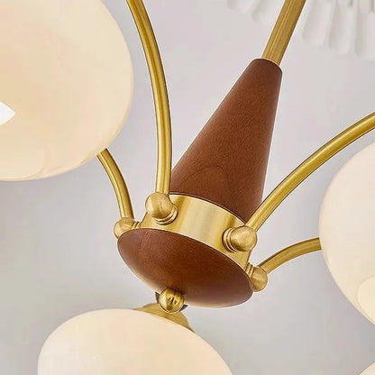 Retro Melodica Chandelier – Victorian Inspired Light – Warm White Glass Shades – Elegant Home Lighting 4