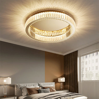 Round Crystal Ceiling Light – Gold Finish – LED Compatible – Indoor Ceiling Lighting 1