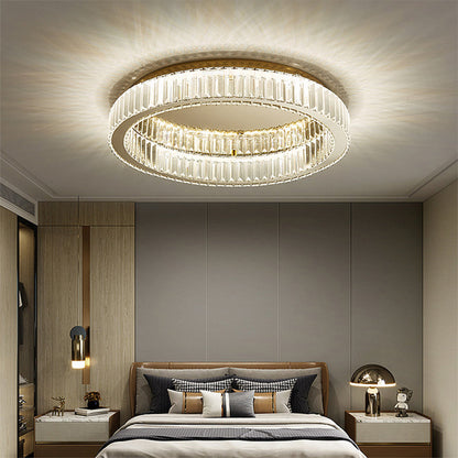 Round Crystal Ceiling Light – Gold Finish – LED Compatible – Indoor Ceiling Lighting 2