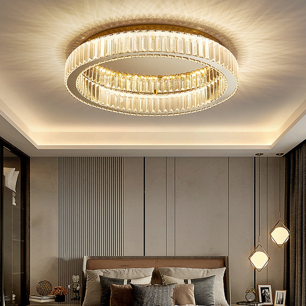 Round Crystal Ceiling Light – Gold Finish – LED Compatible – Indoor Ceiling Lighting 3