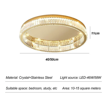 Round Crystal Ceiling Light – Gold Finish – LED Compatible – Indoor Ceiling Lighting 6