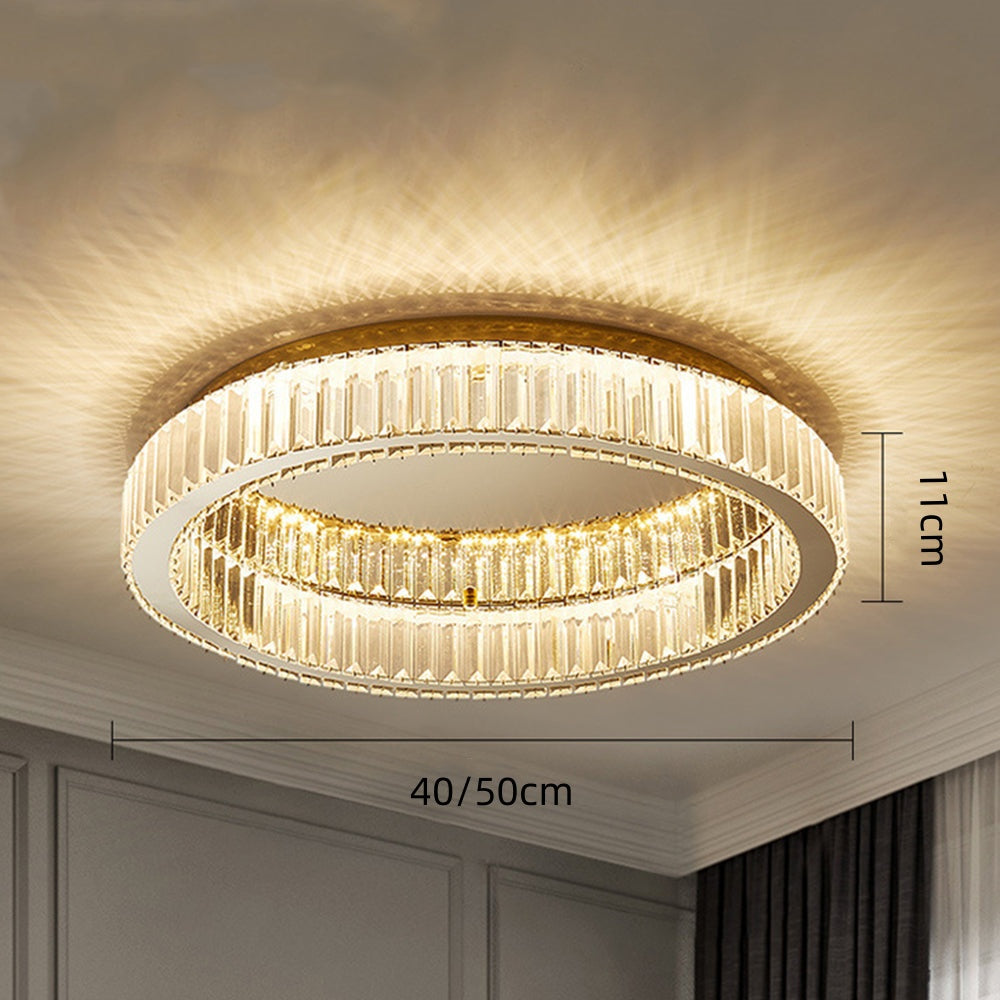 Round Crystal Ceiling Light – Gold Finish – LED Compatible – Indoor Ceiling Lighting 7