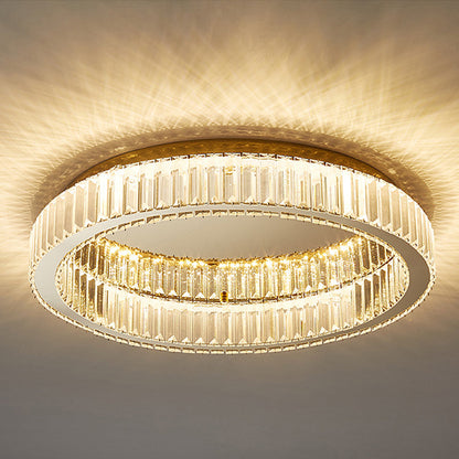 Round Crystal Ceiling Light – Gold Finish – LED Compatible – Indoor Ceiling Lighting 8