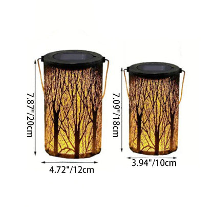 Solar Cylinder Lantern – Art Deco Outdoor Light – Durable Iron Fixture – Solar Garden Lights 3