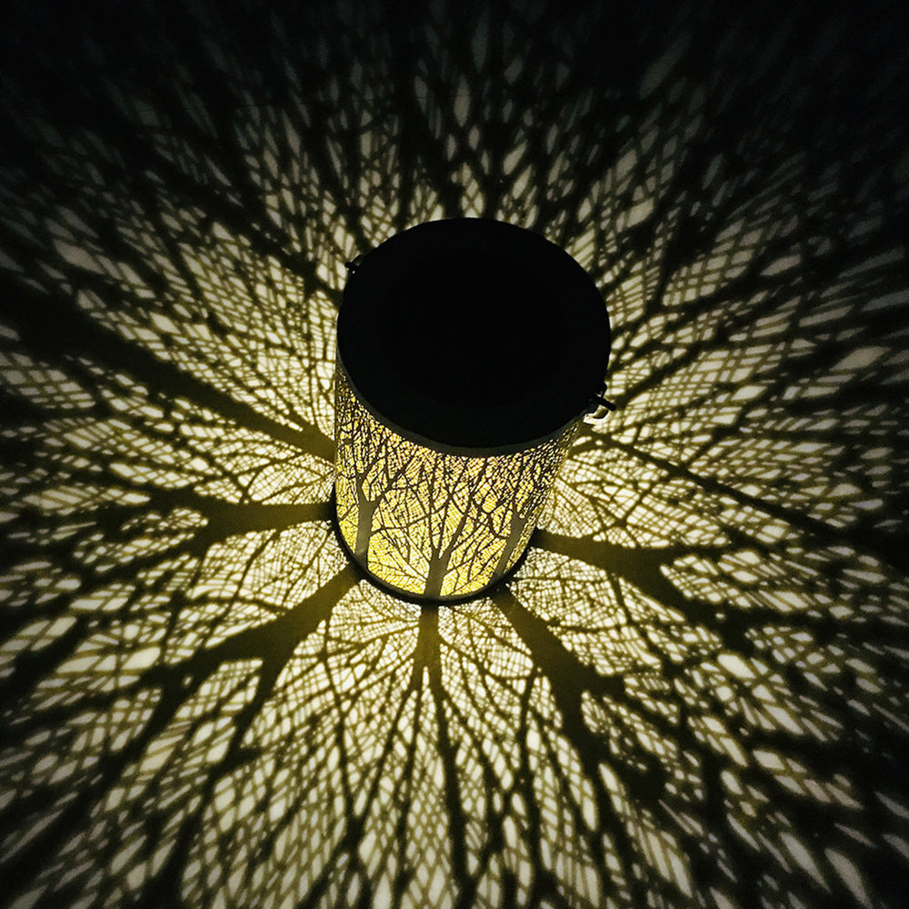 Solar Cylinder Lantern – Art Deco Outdoor Light – Durable Iron Fixture – Solar Garden Lights 4