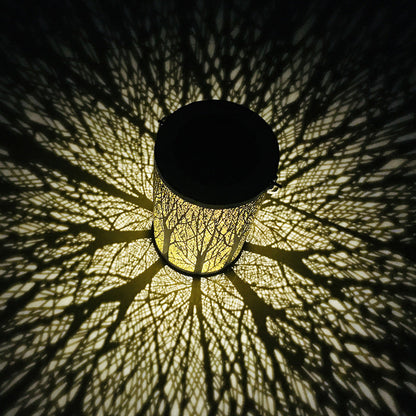 Solar Cylinder Lantern – Art Deco Outdoor Light – Durable Iron Fixture – Solar Garden Lights 4