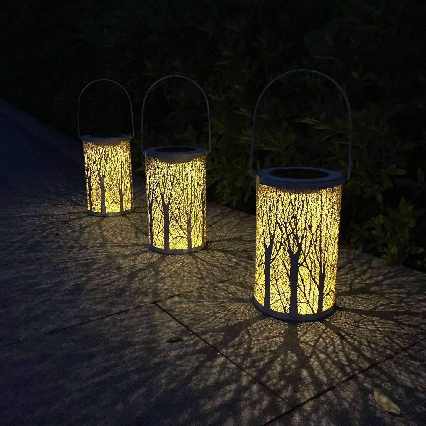 Solar Cylinder Lantern – Art Deco Outdoor Light – Durable Iron Fixture – Solar Garden Lights 6