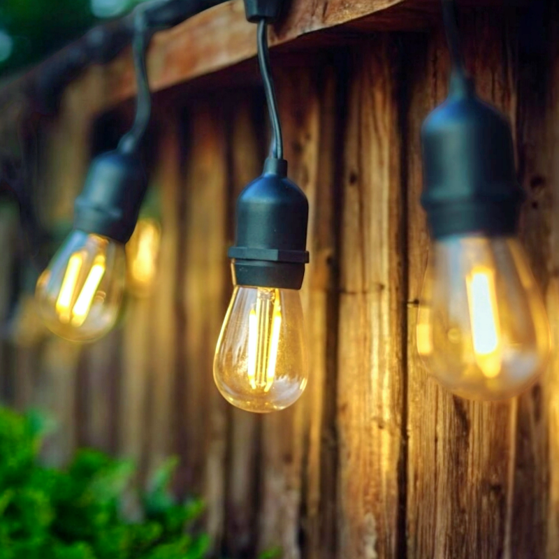 Waterproof Festoon String Lights – Connectable LED Patio Lights – Warm White Bulbs – Outdoor String Lights 1