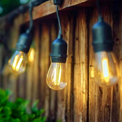 Waterproof Festoon String Lights – Connectable LED Patio Lights – Warm White Bulbs – Outdoor String Lights 1