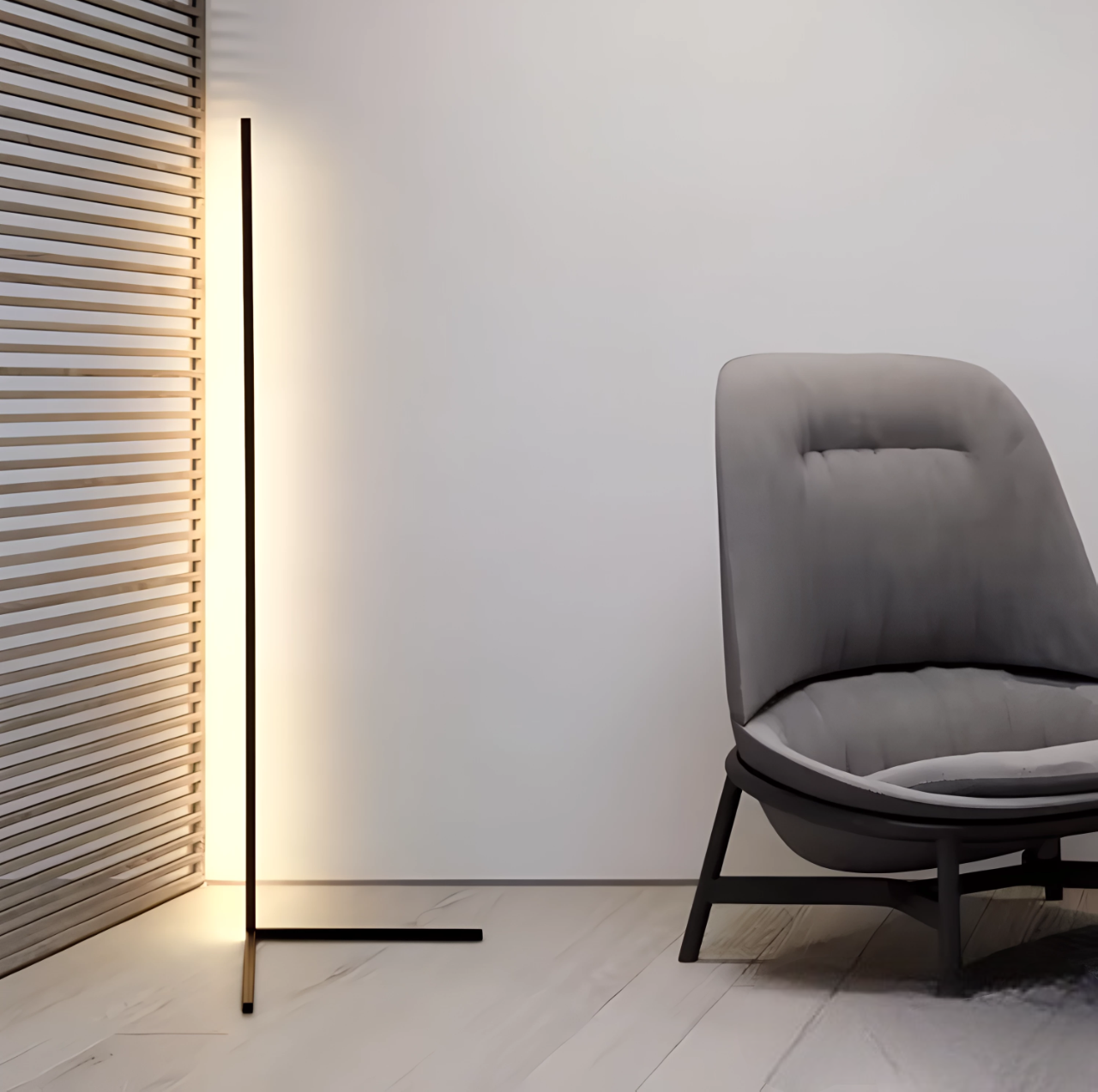 LED Corner Floor Lamp - Modern RGB Minimalist Design for Living Room - Smart Control & Space-Saving Lighting Solution 1