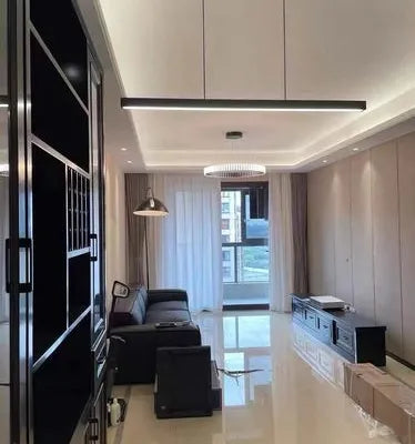 Matte Black Chandelier – Modern Ceiling Light with Gold Accents – Versatile Contemporary Design – Home Lighting 12